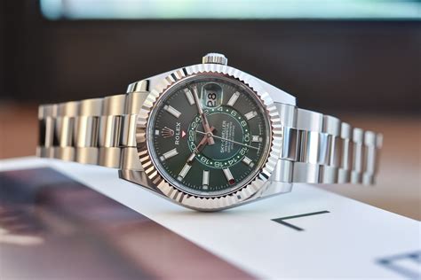 rolex green face sky dweller|rolex sky dweller mint green.